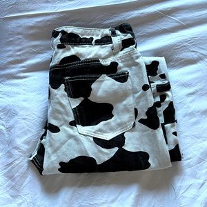 Wide Leg Cow Print Pants